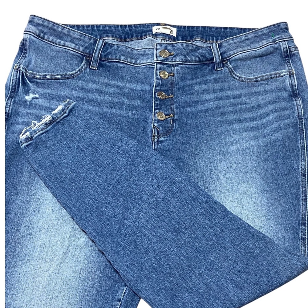 Maurices M Jeans Mid Rise Jegging Button Fly Raw Hem Minimalist Streetwear 20W - Picture 7 of 11